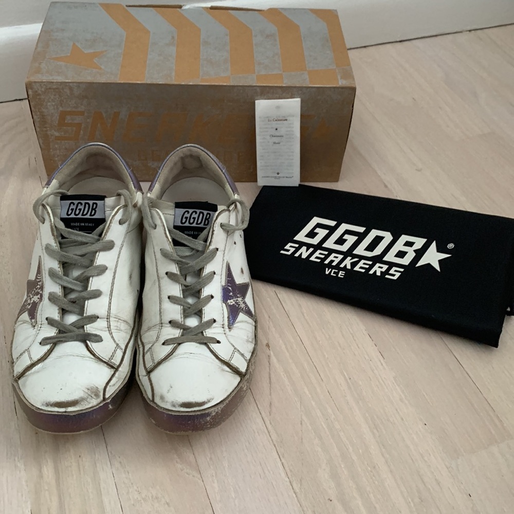 Golden Goose Superstar Sparkly White/ Iridescent Sneakers - Picture 2 of 9